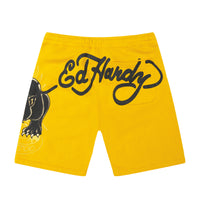 edhardyoriginals S / MARIGOLD Crouching Panther Fleece Short