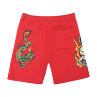 edhardyoriginals S / CHERRY Flame Cobra Fleece Short