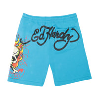 edhardyoriginals S / JEWEL Flame Skull Fleece Shorts