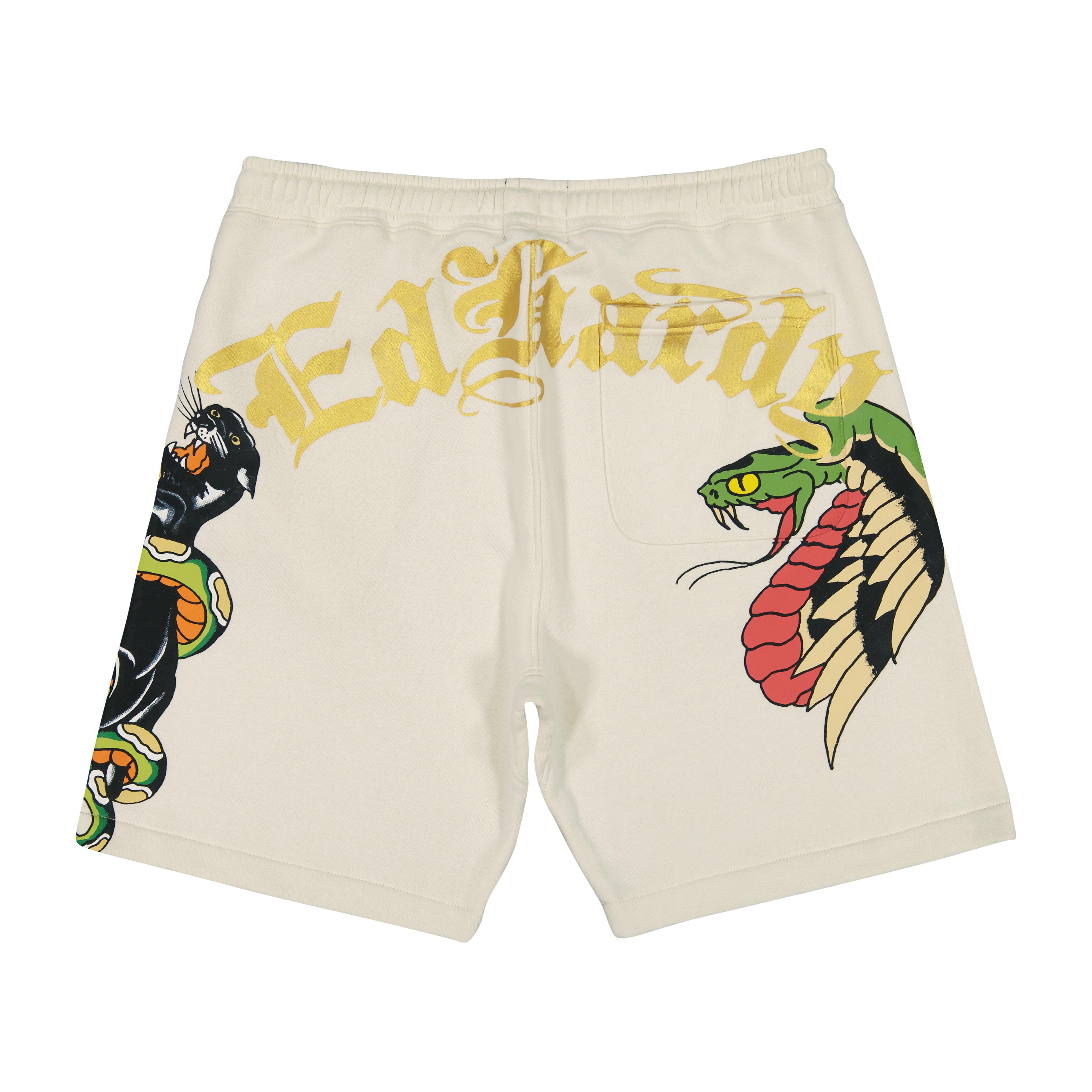 Panther Skull Fleece Short - Ivory