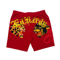 edhardyoriginals S / RED Panther Jaguar Fleece Short