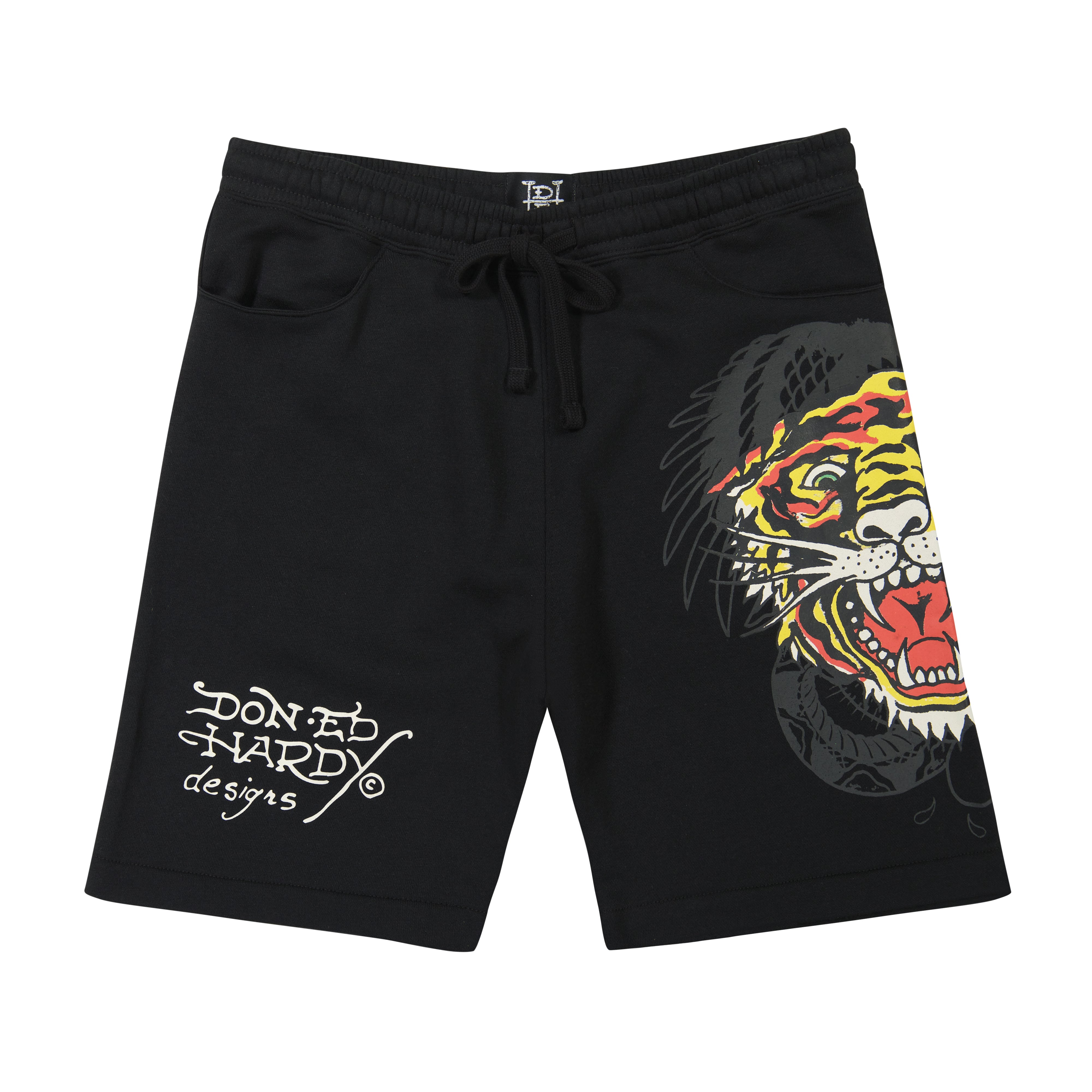 edhardyoriginals S / BLACK Tiger Dagger Fleece Short