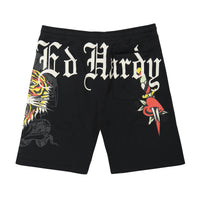 edhardyoriginals S / BLACK Tiger Dagger Fleece Short