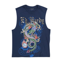 edhardyoriginals S / MIDNIGHT Dragon Mens Cut Off Tee