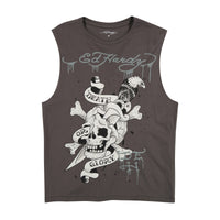edhardyoriginals S / CHARCOAL DG Skull Mens Cut Off Tee