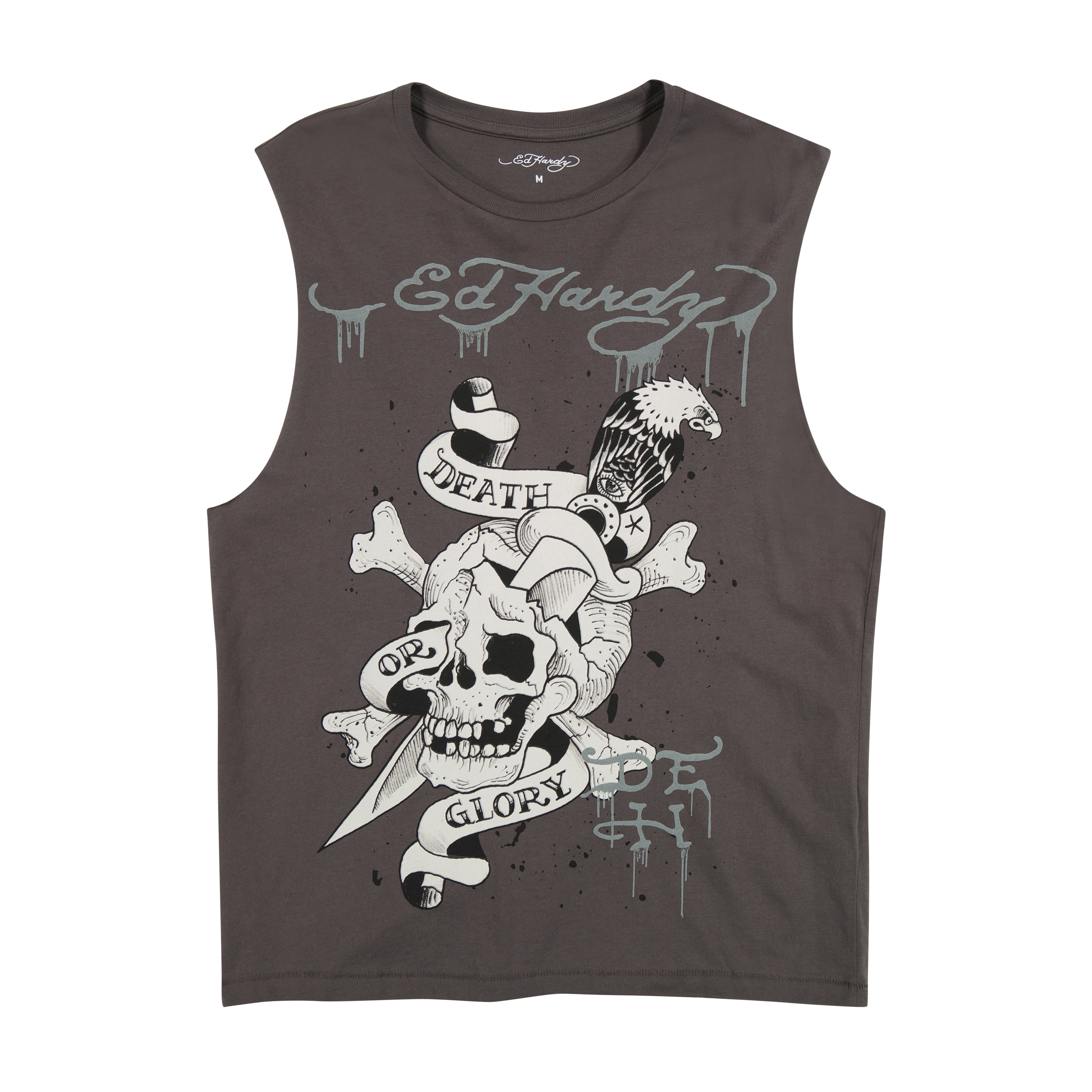 edhardyoriginals S / CHARCOAL DG Skull Mens Cut Off Tee