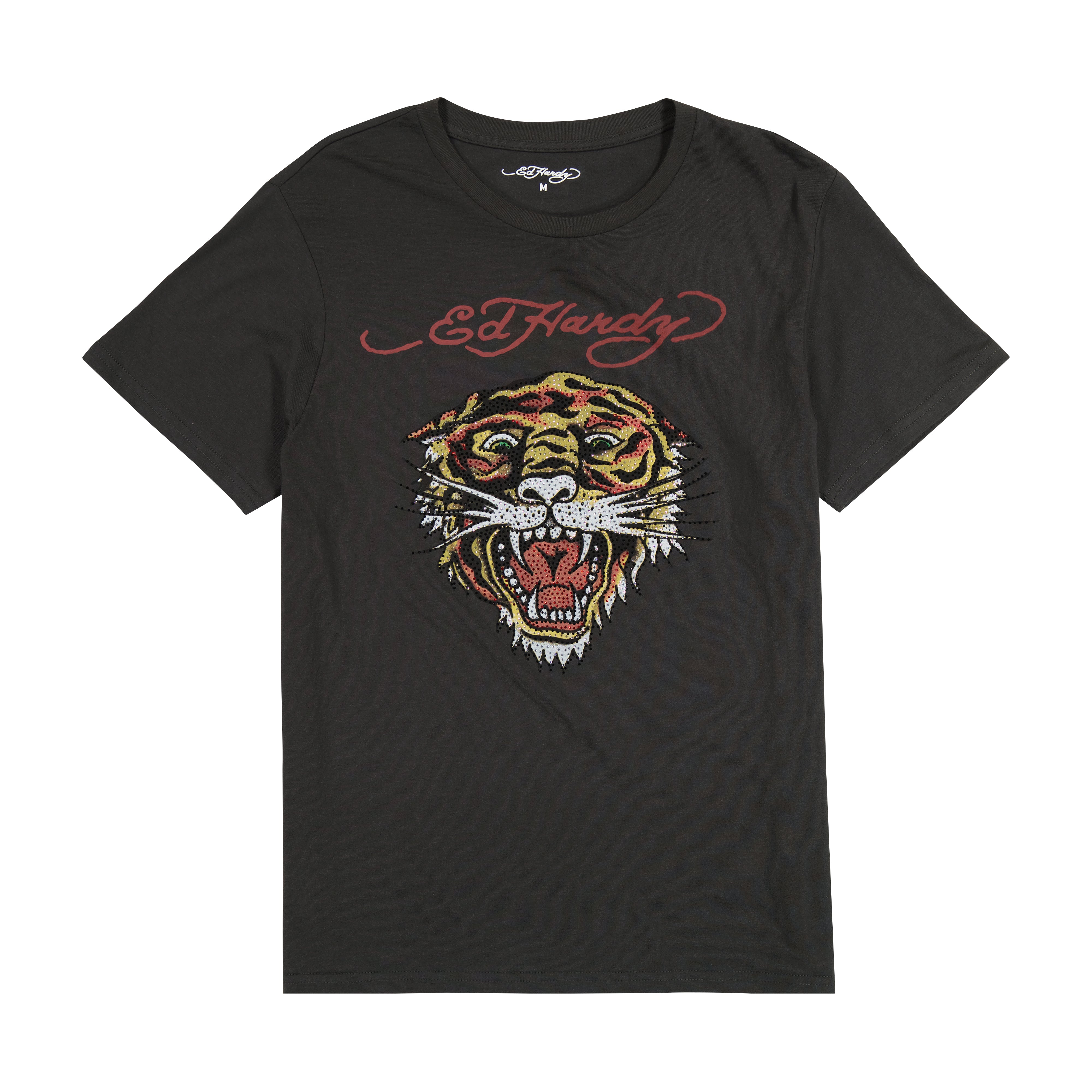 edhardyoriginals XS / Black Rhinestone Tiger Tee - Black