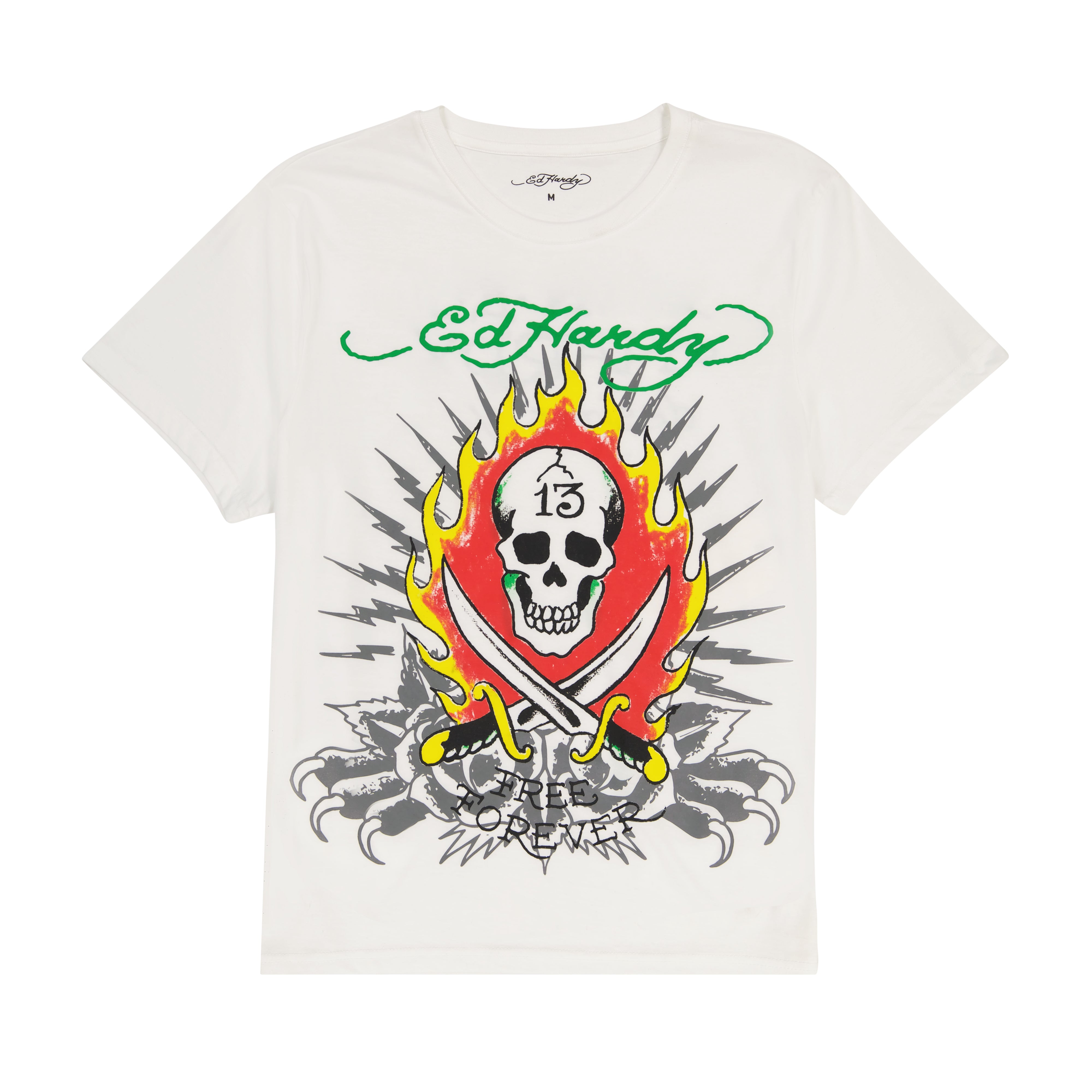 edhardyoriginals XS / Cloud Dancer Flame Skull Tee - Cloud Dancer