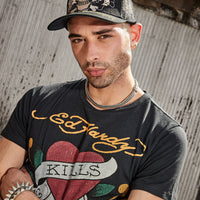 edhardyoriginals XS / Faded Black Rhinestone LKS Skull Tee