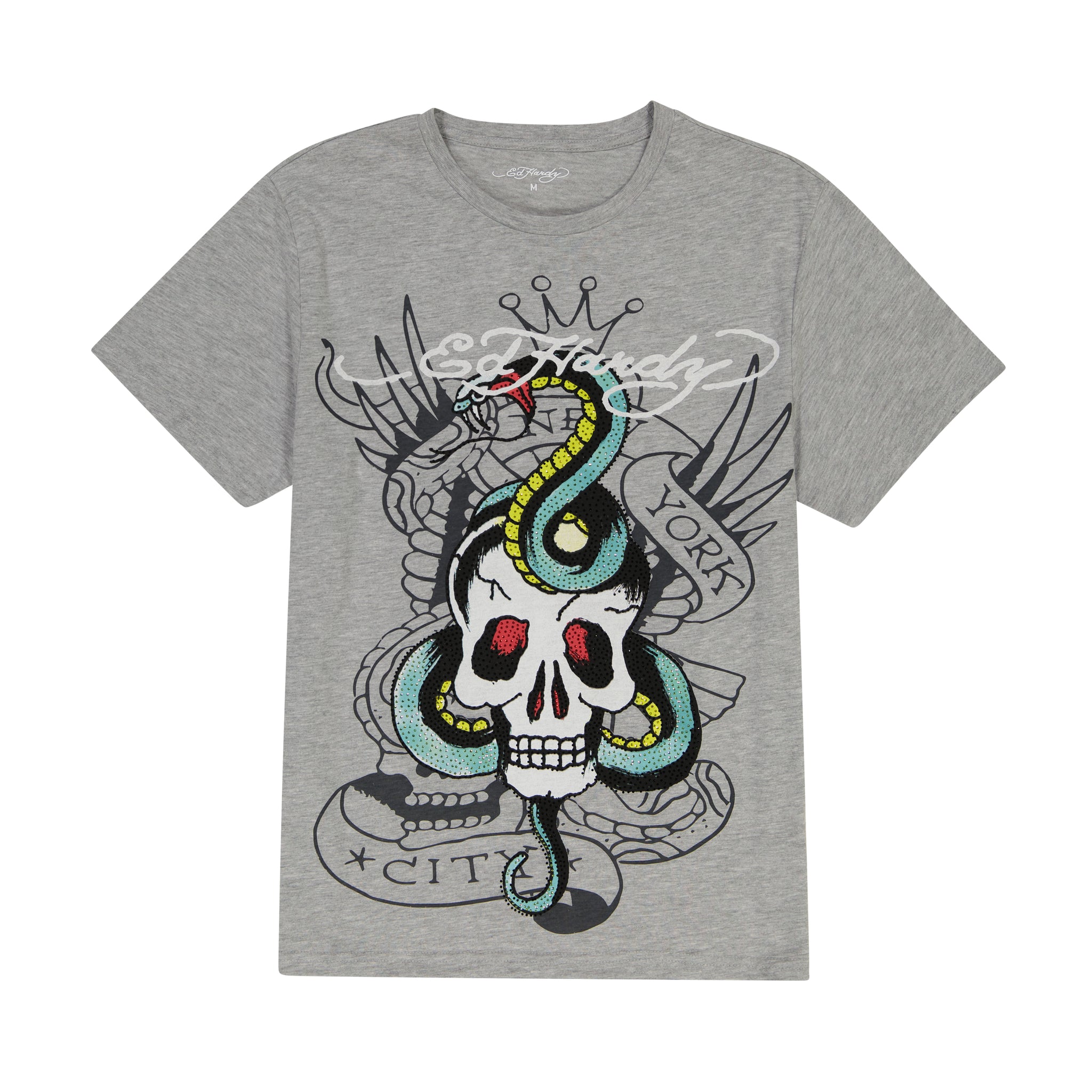 Snakey Bones Tee - Washed Black