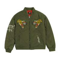 edhardyoriginals XS / OLIVE NYC Skull Bomber Jacket