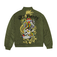 edhardyoriginals XS / OLIVE NYC Skull Bomber Jacket