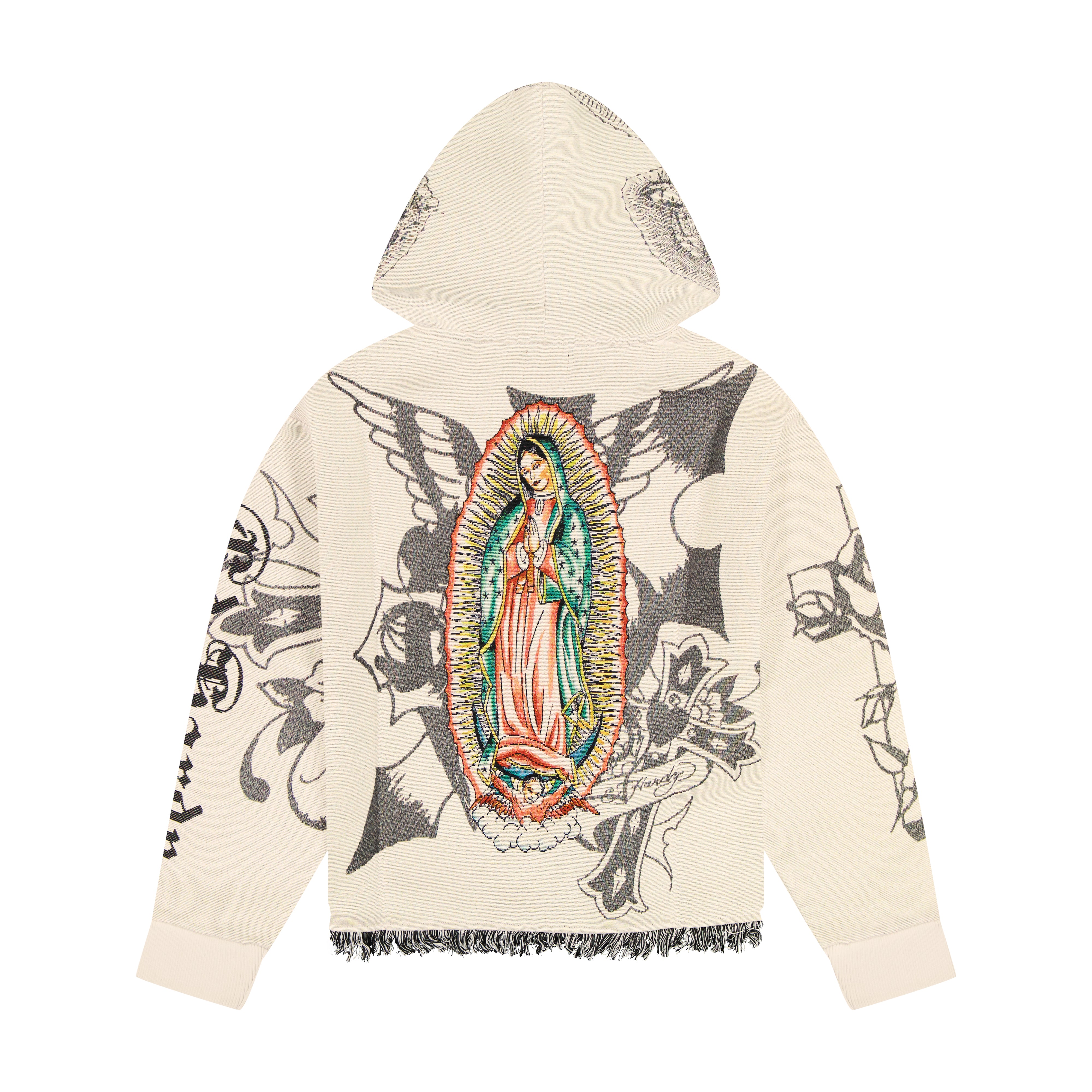 edhardyoriginals S / IVORY Mother of God Tapestry Hoodie