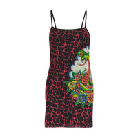 edhardyoriginals S / PINK LEOPARD Cobra Roses Mesh Dress