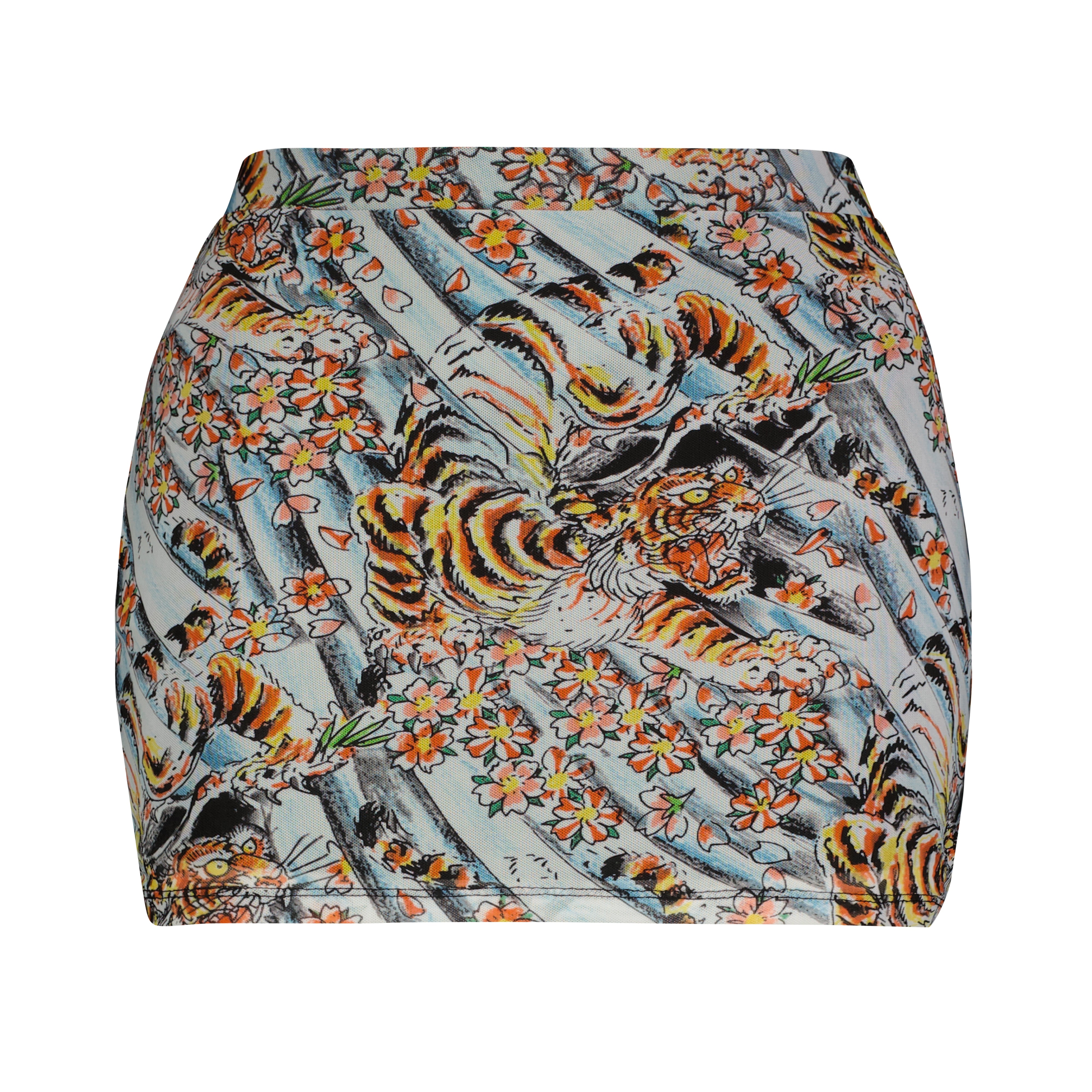 edhardyoriginals S / SKY Tiger Print Mesh Skirt
