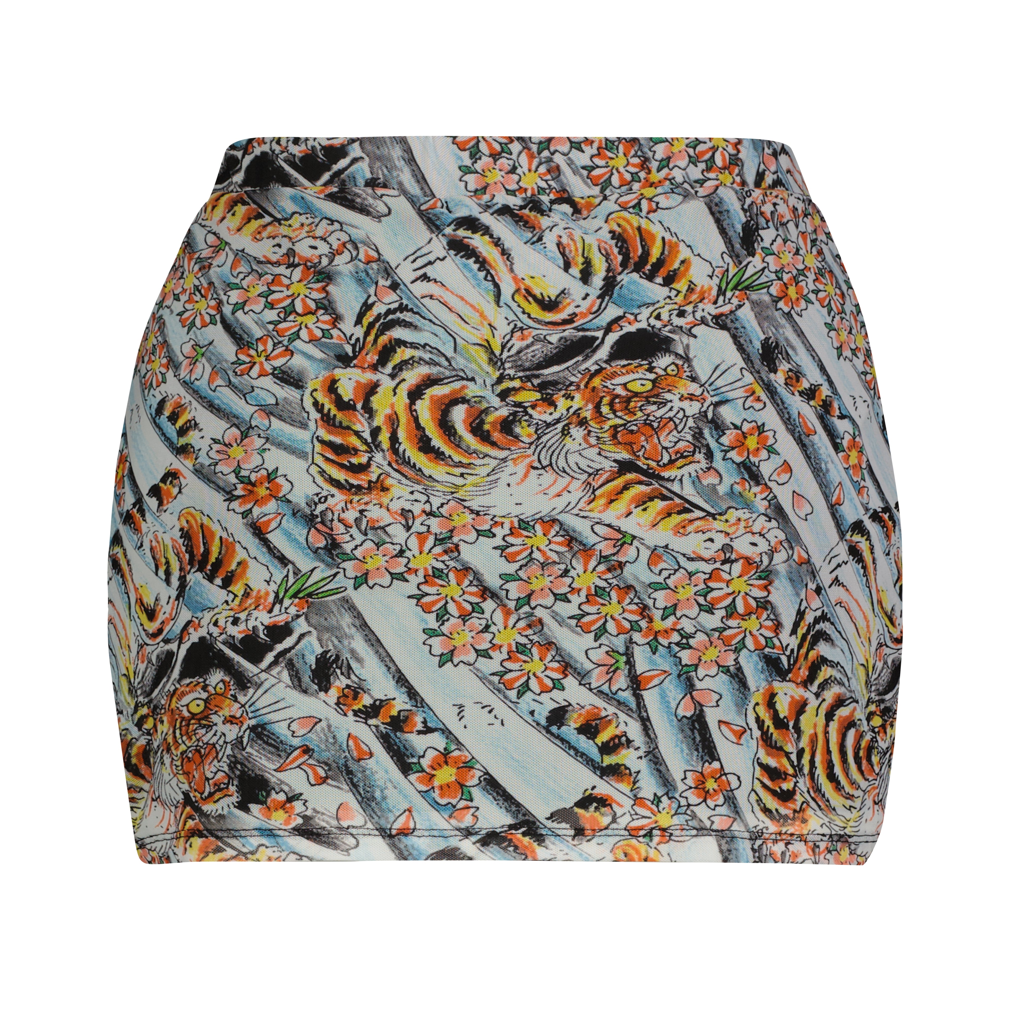 Tiger Print Mesh Skirt