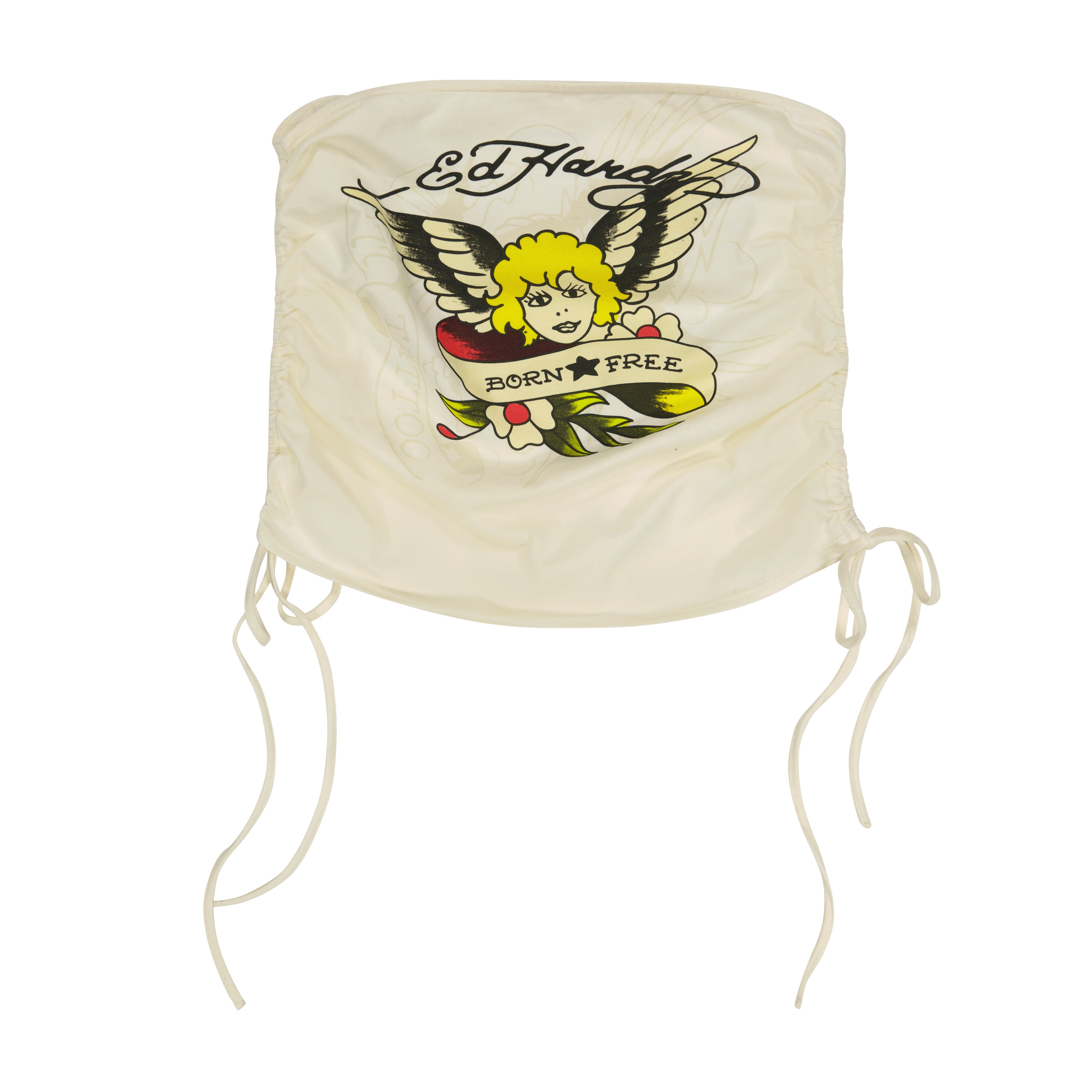 edhardyoriginals S / IVORY Cherubs Gathered Tube Top
