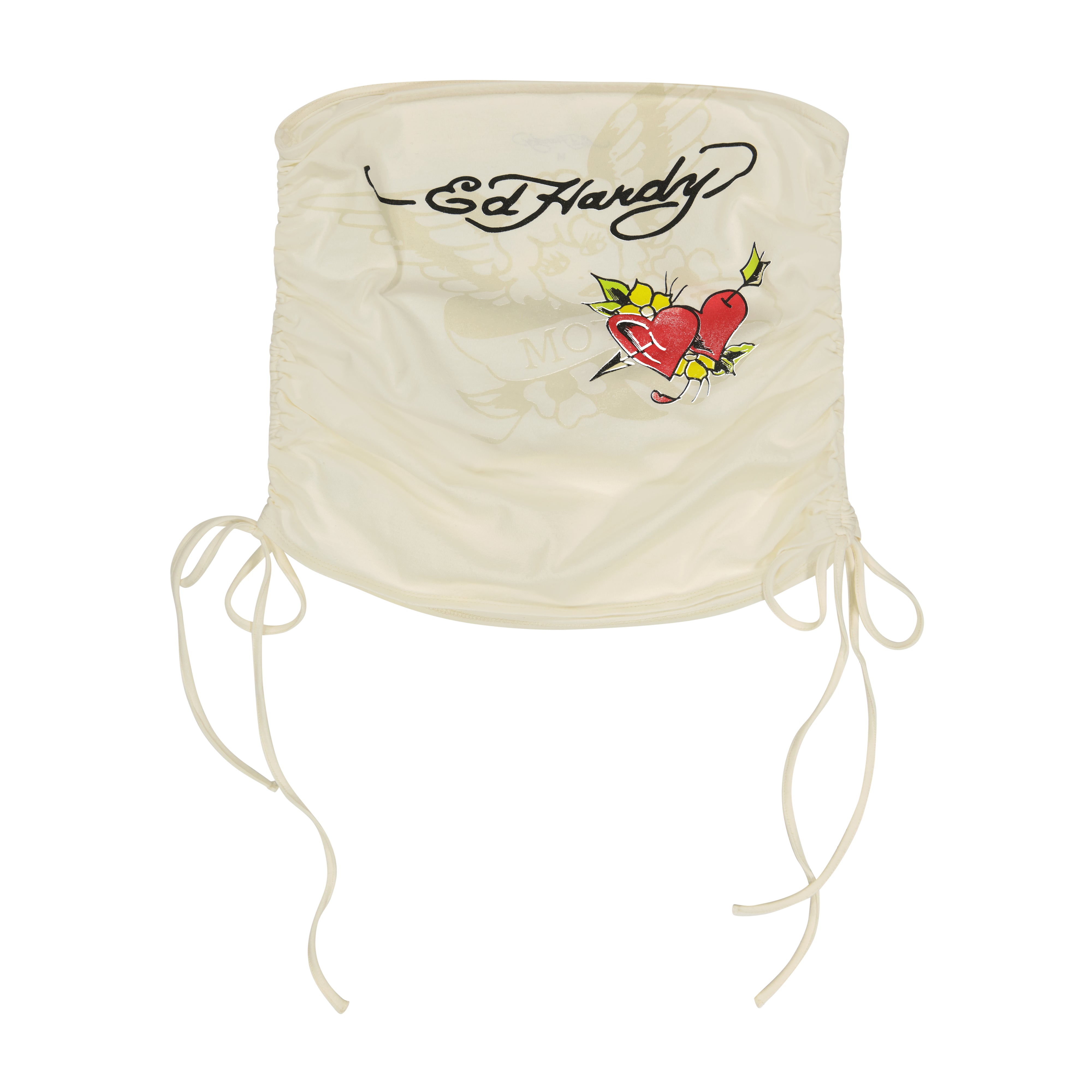 edhardyoriginals S / IVORY Cherubs Gathered Tube Top
