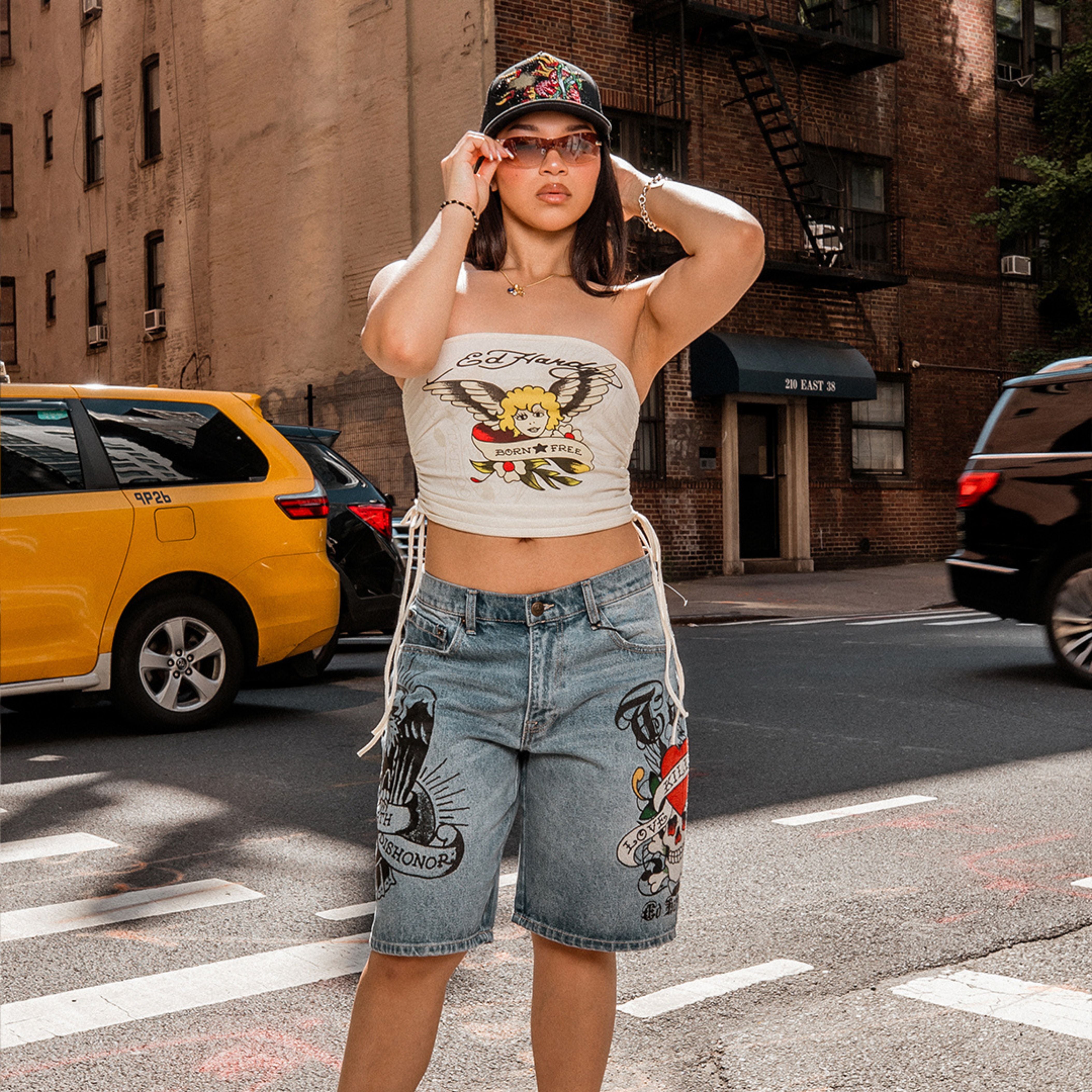 edhardyoriginals S / IVORY Cherubs Gathered Tube Top