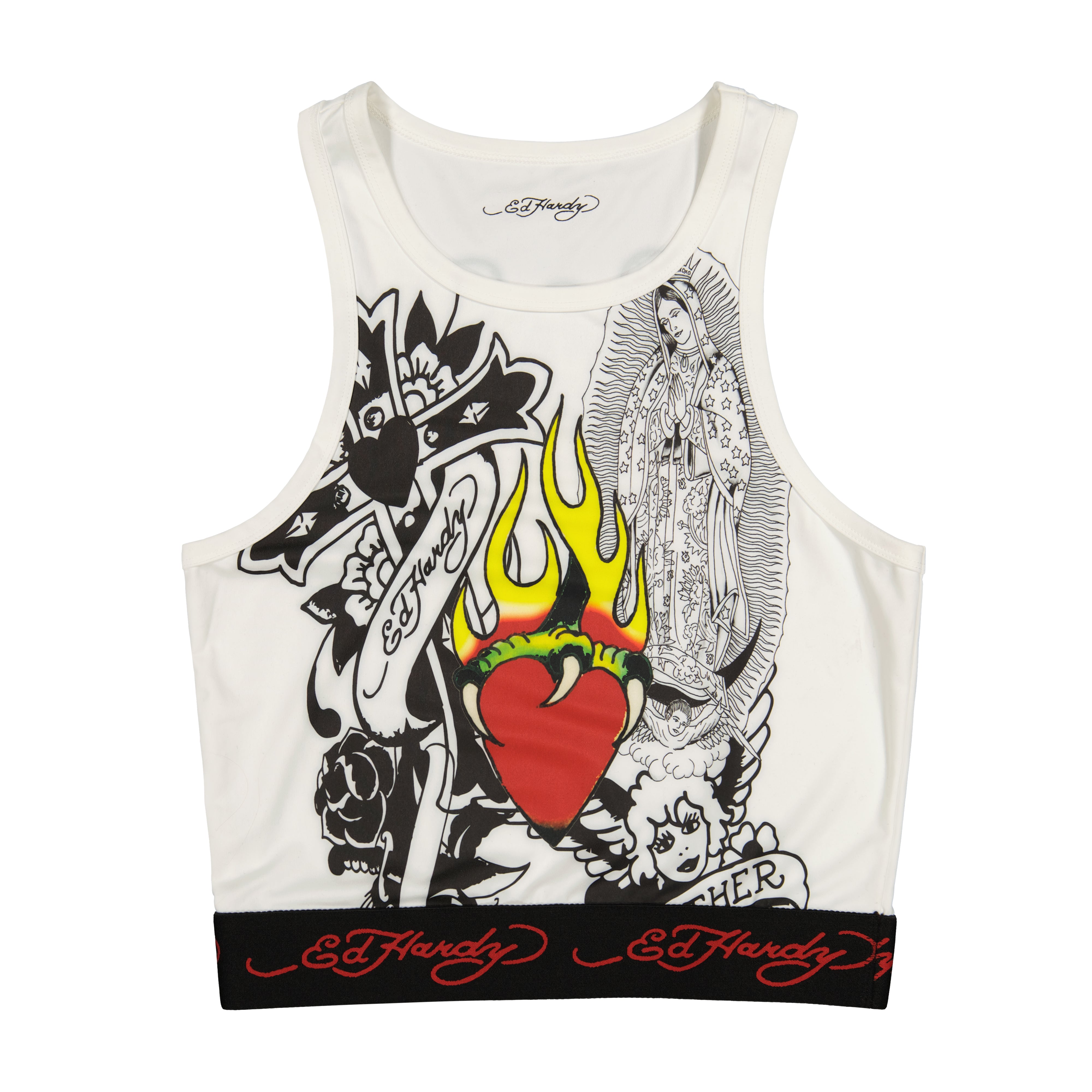 edhardyoriginals XS / WHITE Sacred Heart Sport Tank