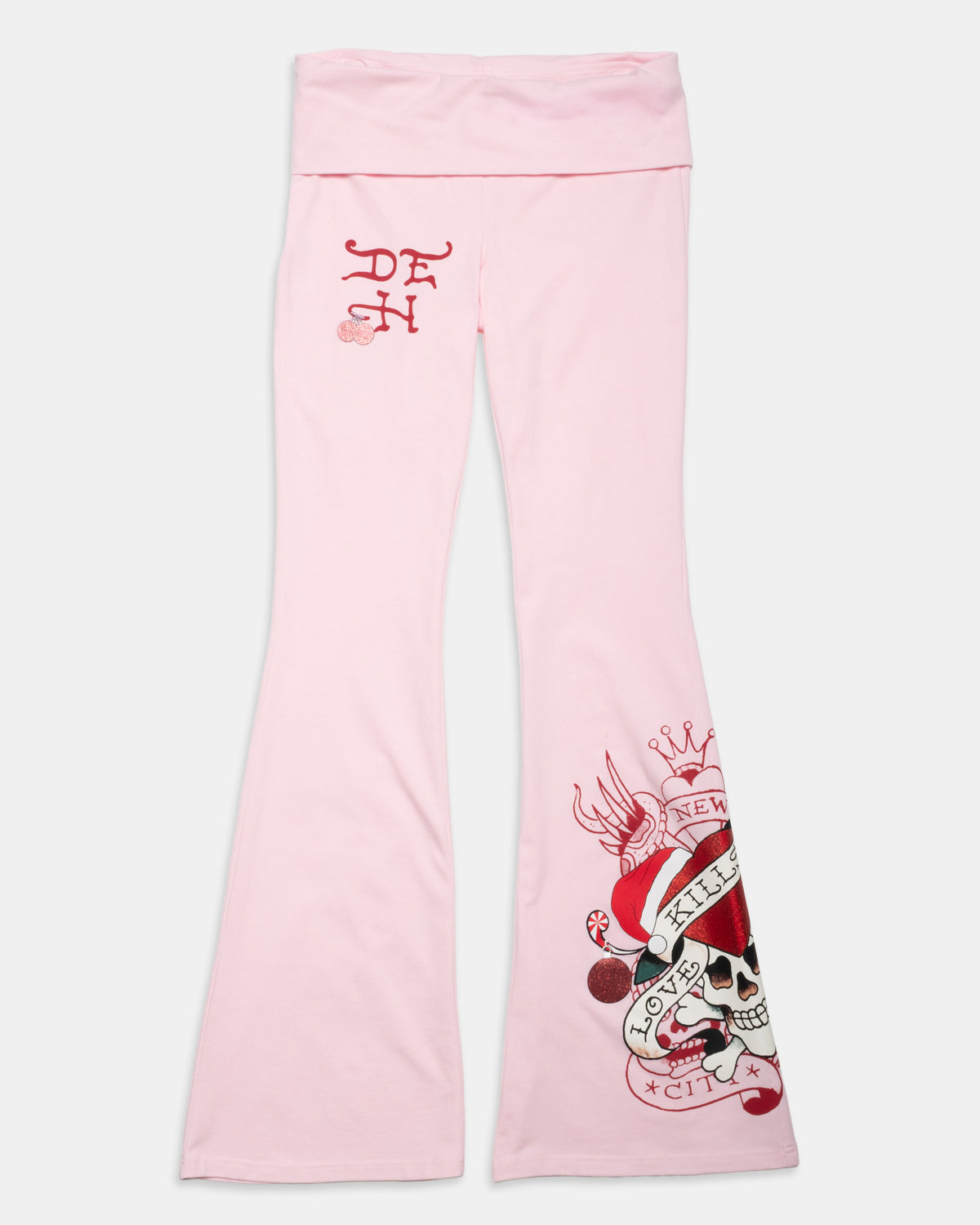 LKS Santa Skull Fold Over Yoga Pant