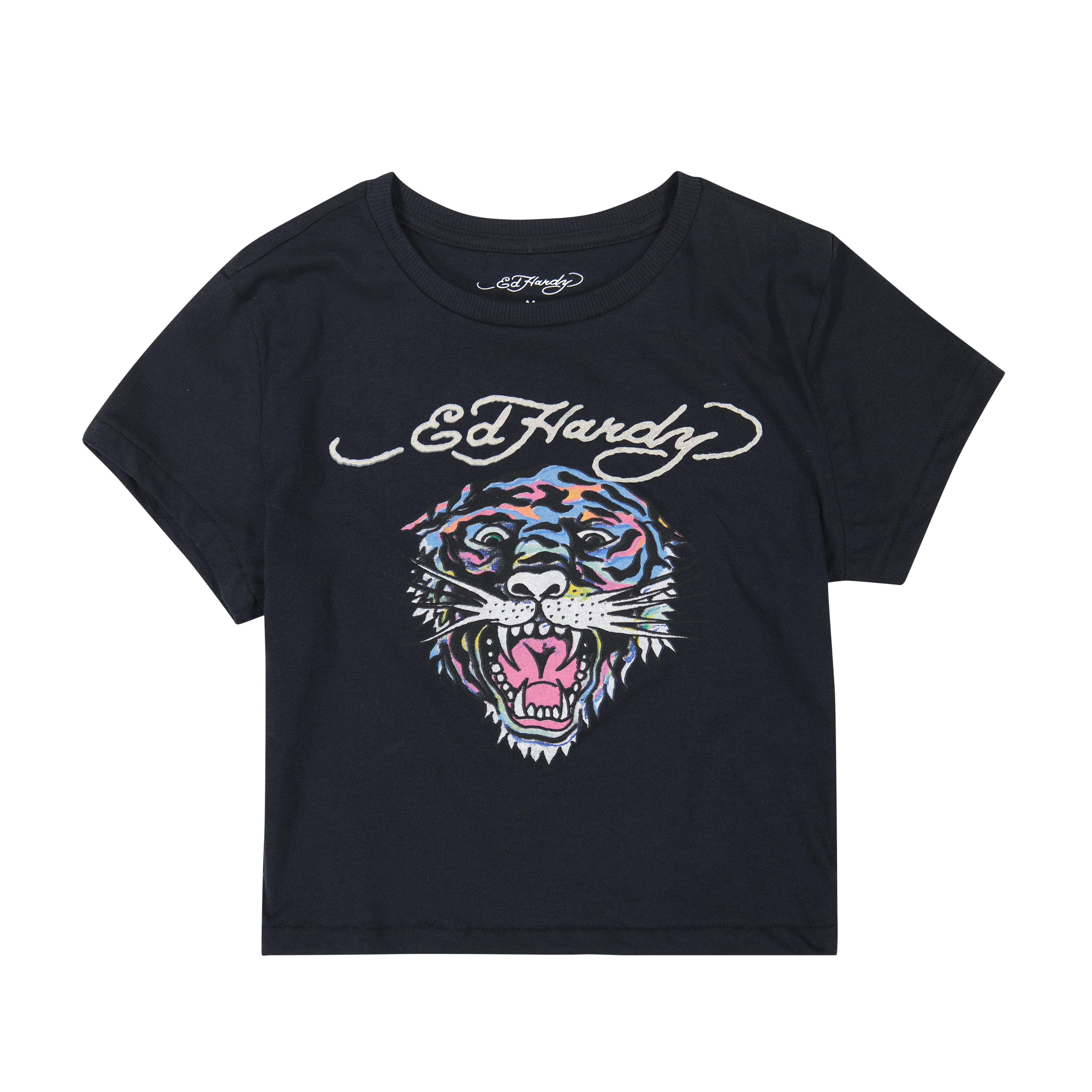 edhardyoriginals S / BLACK Rainbow Tiger Baby Tee