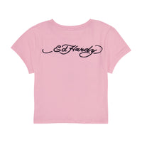 edhardyoriginals S / BUBBLE GUM Panther Flame Baby Tee - Bubble Gum