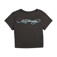 edhardyoriginals XS / CHARCOAL Cobra Roses Baby Tee