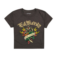 Dagger Rose Rhinestone Baby Tee