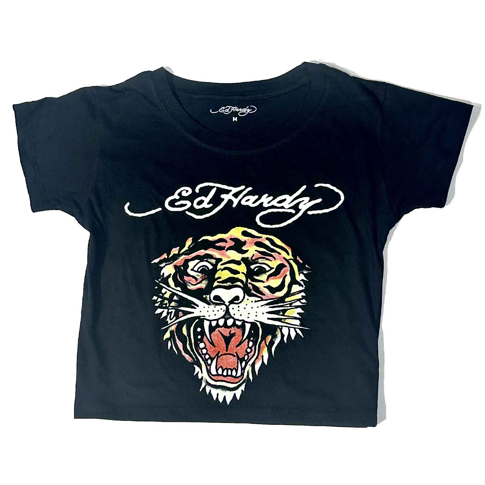 edhardyoriginals S / BLACK Retro Tiger Baby Tee