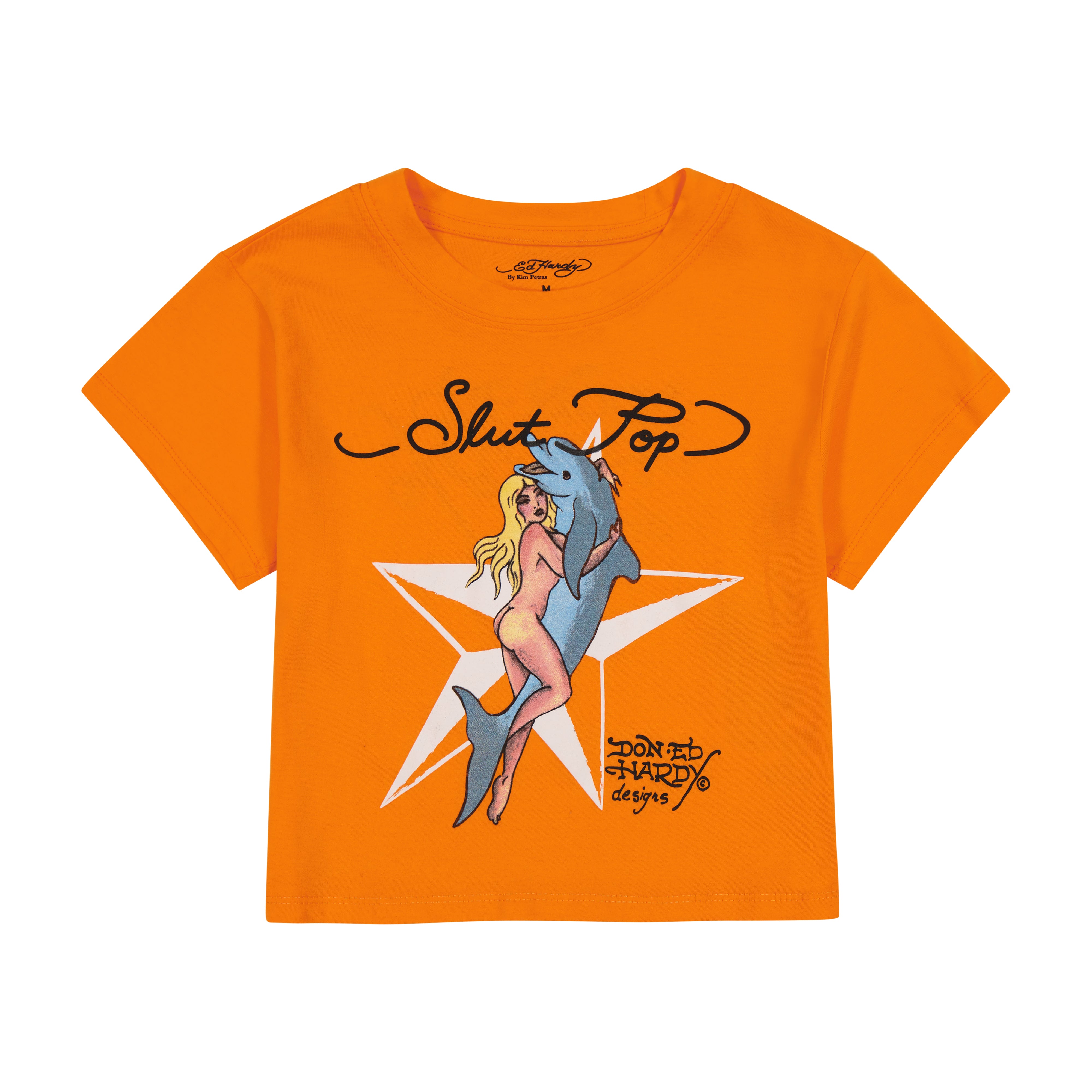 edhardyoriginals S / ORANGE Dolphin Girl Baby Tee