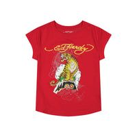 edhardyoriginals S / CHERRY Tiger Mountain Rhinestone Cap Sleeve Tee