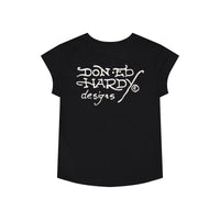 edhardyoriginals S / BLACK Fire Tiger Rhinestone Cap Sleeve Tee