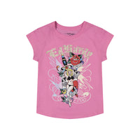 edhardyoriginals S / ORCHID Yolo Girl Rhinestone Cap Sleeve Tee