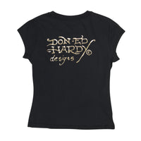 edhardyoriginals S / BLACK Peacock Cap Sleeve Tee