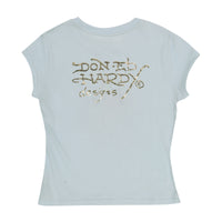 edhardyoriginals S / ARCTIC BLUE Dagger Heart Cap Sleeve Fitted Tee