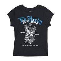 edhardyoriginals S / BLACK NYC Eagle Cap Sleeve Fitted Tee