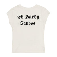 edhardyoriginals S / WHITE Cobra Burnout Cap Sleeve Tee