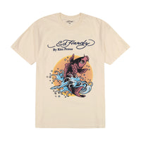 edhardyoriginals S/M / VTG IVORY Oversized Koi Fish Tee