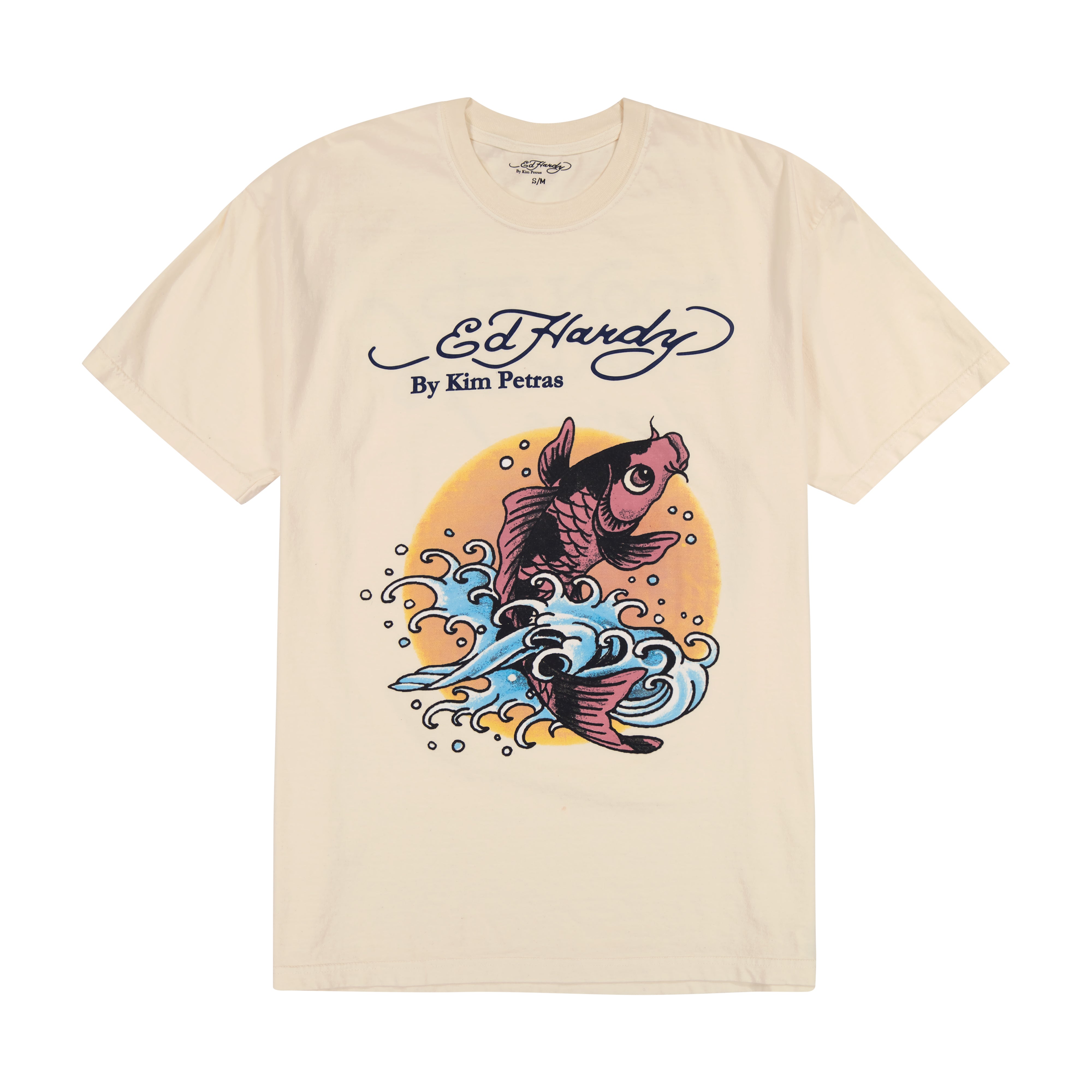 edhardyoriginals S/M / VTG IVORY Oversized Koi Fish Tee