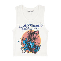 edhardyoriginals S / WHITE Koi Fish Tank Top