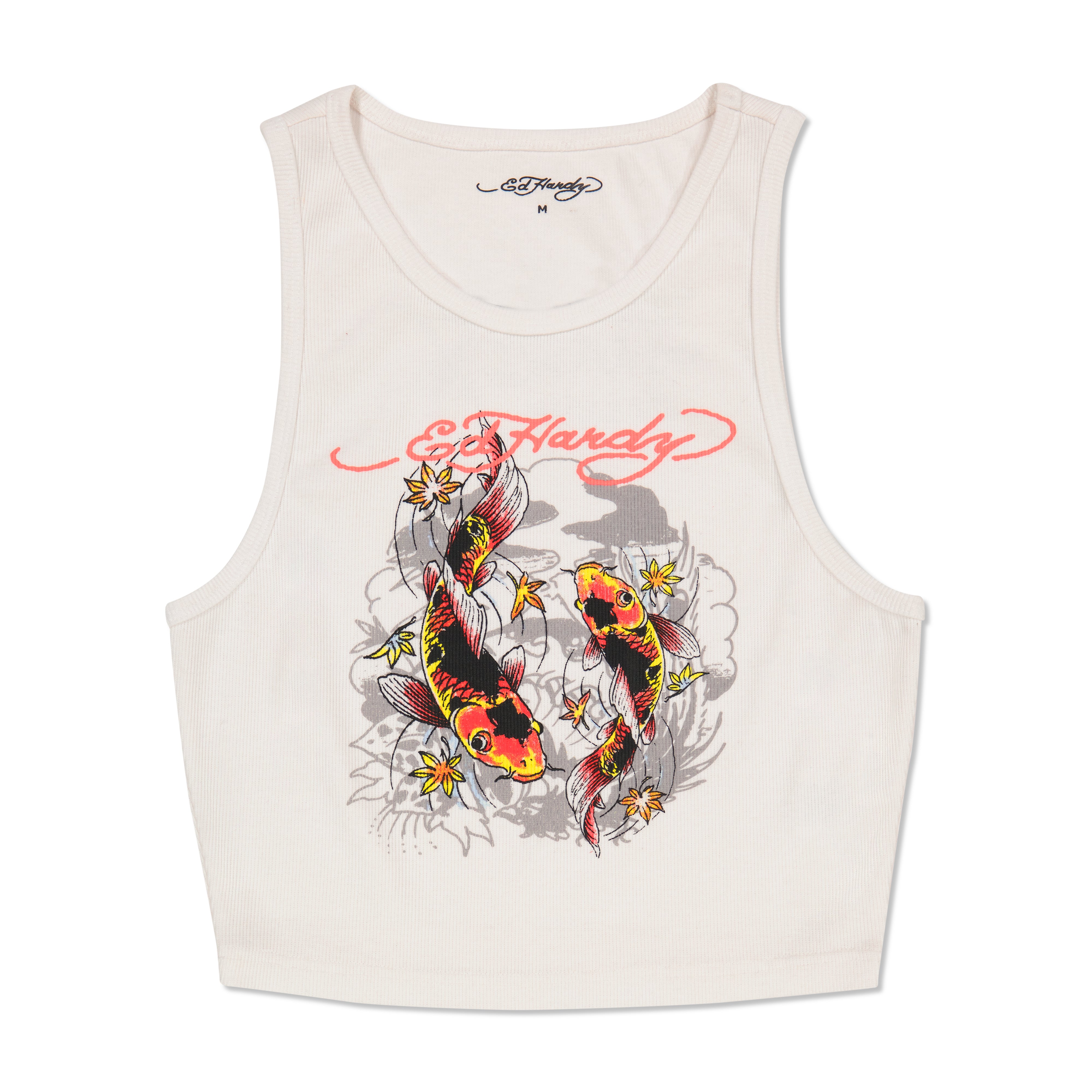 Koi Fish Rib Knit Tank - edhardyoriginals