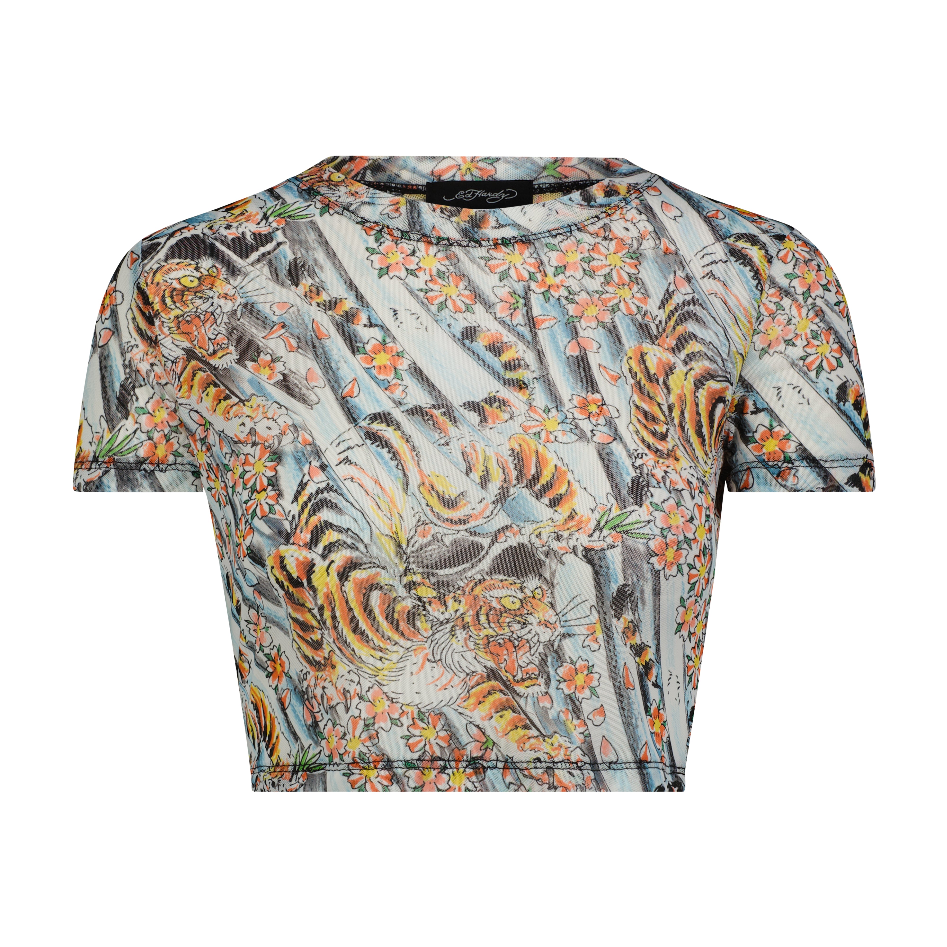 edhardyoriginals S / SKY Tiger Print Mesh Shirt