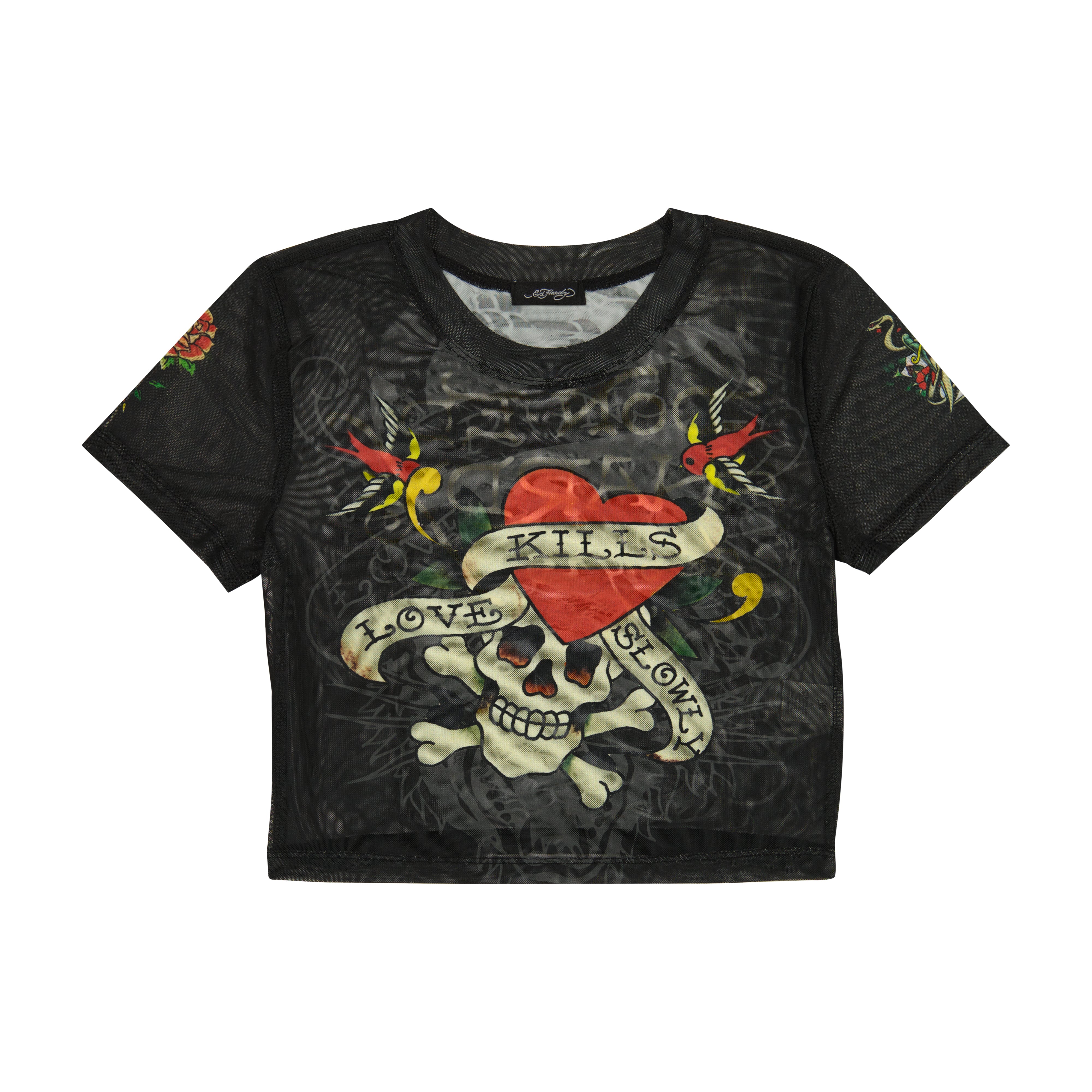 edhardyoriginals XS / BLACK LKS Skull Power Mesh Baby Tee