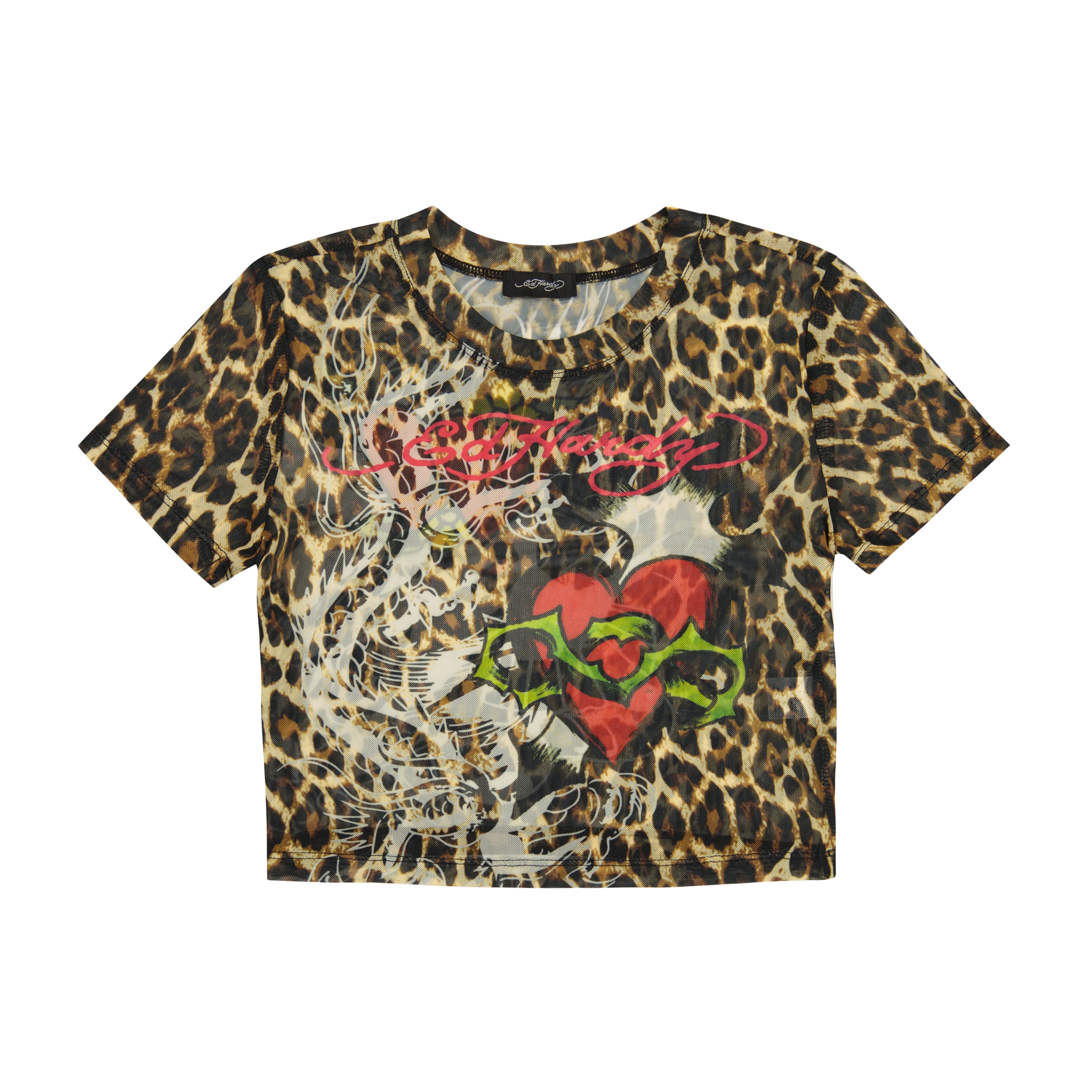 edhardyoriginals XS / LEOPARD Hearts Mesh Baby Tee