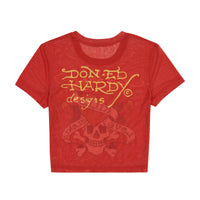 edhardyoriginals XS / Cherry Mesh LKS Skull Baby Tee