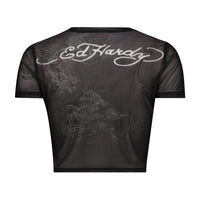 edhardyoriginals S / BLACK Dragon Print Mesh Shirt