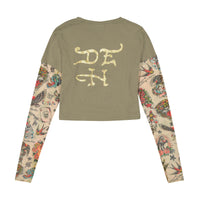 edhardyoriginals S / Light Olive Dagger Rose Hang Down Baby Tee