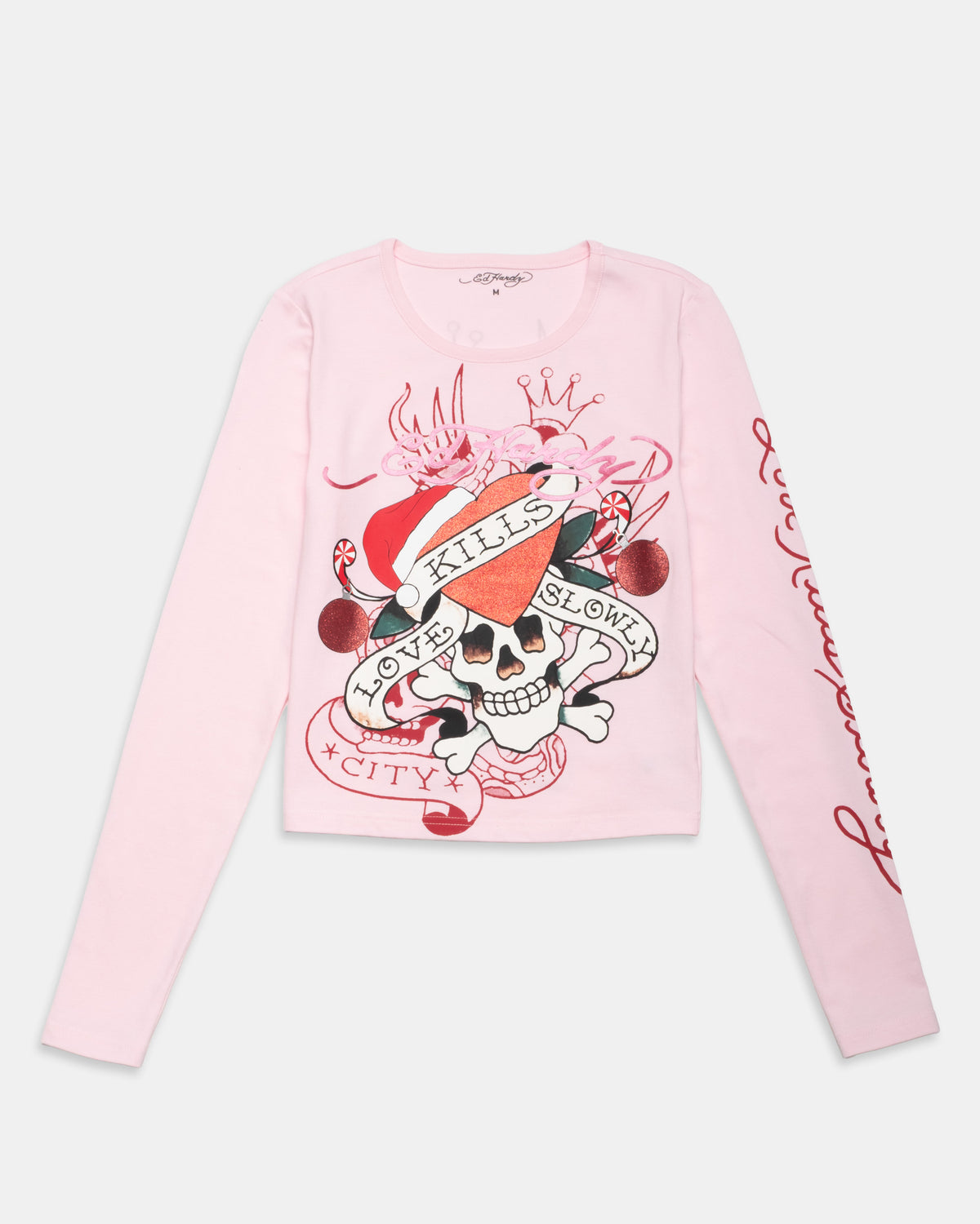 LKS Santa Skull LS Crop Shirt