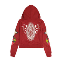 edhardyoriginals S / DARK CHERRY Sacred Heart Zip Front Hoodie (Relaxed)